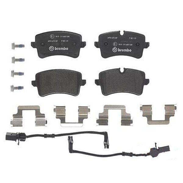 Brake pad set disc brake 18 mm BREMBO suitable for e.g. AUDI A6