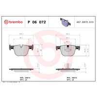 Brake pad set disc brake 18 mm BREMBO suitable for e.g....