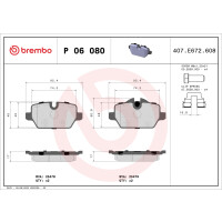 Bremsbelagsatz Scheibenbremse 17 mm BREMBO für u.a....