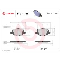 Bremsbelagsatz Scheibenbremse 14 mm BREMBO für u.a....