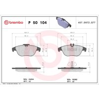 Brake pad set disc brake 18 mm BREMBO for MERCEDES-BENZ...