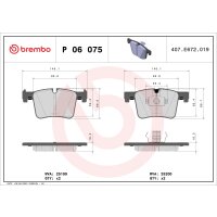 Brake pad set disc brake 19 mm BREMBO suitable for e.g....
