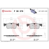 Brake pad set disc brake 18 mm BREMBO suitable for e.g....