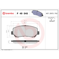 Brake pad set disc brake 16 mm BREMBO suitable for e.g....