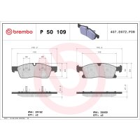 Brake pad set disc brake 21 mm BREMBO for e.g....