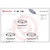 Bremsbelagsatz Scheibenbremse 20 mm BREMBO passend...