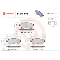 Brake pad set disc brake 19 mm BREMBO suitable for e.g....