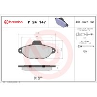 Brake pad set disc brake 17 mm BREMBO suitable for e.g....