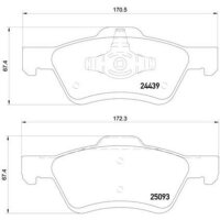 Bremsbelagsatz Scheibenbremse 15 mm BREMBO für u.a....