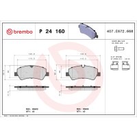 Brake pad set disc brake 19 mm BREMBO for FORD TRANSIT...
