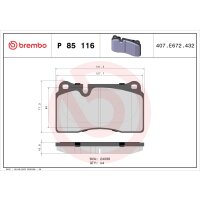 Brake pad set disc brake 16 mm BREMBO suitable for e.g....