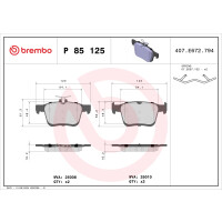 Bremsbelagsatz Scheibenbremse 16 mm BREMBO passend für u.a. AUDI A3