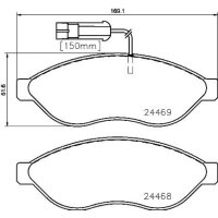 Brake pad set disc brake 19 mm BREMBO for FIAT DUCATO and...
