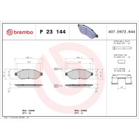 Bremsbelagsatz Scheibenbremse 19 mm BREMBO für u.a....