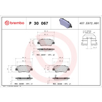 Bremsbelagsatz Scheibenbremse 16 mm BREMBO für u.a....