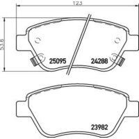 Brake pad set disc brake 17 mm BREMBO suitable for OPEL ADAM