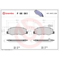 Brake pad set disc brake 18 mm BREMBO suitable for e.g....