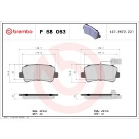 Brake pad set disc brake 18 mm BREMBO for e.g. RENAULT...