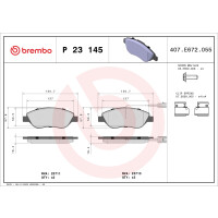 Brake pad set disc brake 19 mm BREMBO for e.g. ALFA ROMEO...