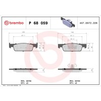 Brake pad set disc brake 18 mm BREMBO for DACIA SANDERO...