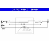 Cable parking brake ATE for MERCEDES VITO Bus (W639)