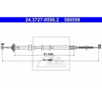 Parking brake cable ATE for FIAT PANDA Box Body/Hatchback...
