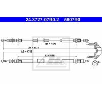 Cable parking brake ATE for OPEL ZAFIRA / ZAFIRA FAMILY B...