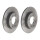 2 brake discs full Ø 247 mm 9 mm coated BREMBO for CITROËN C4 and others