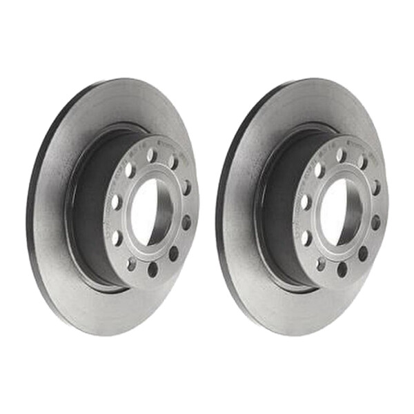 2 brake discs full Ø 253 mm 10 mm coated BREMBO for SEAT LEON and others
