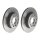 2 brake discs full Ø 256 mm 12 mm coated BREMBO for SKODA OCTAVIA and others