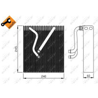 Evaporator air conditioning no valve 245 mm - 240 mm NRF for e.g. VW GOLF