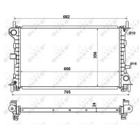 Radiator engine cooling 598 - 358 mm alu NRF for e.g. FORD FOCUS