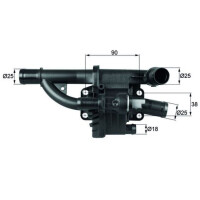 Thermostat coolant temp 83 °C with gasket MAHLE for e.g. FORD ECOSPORT