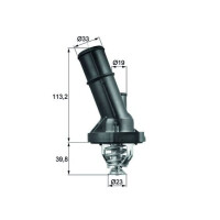 Thermostat coolant temp 82 °C with gasket MAHLE for...