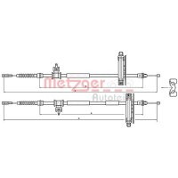 Cable parking brake rear disc brake METZGER for FORD FOCUS I