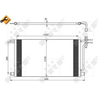 Kondensator Klimaanlage mit Dichtring NRF passend für u.a. BMW 3er
