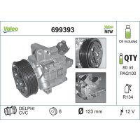 Kompressor Klimaanlage 123mm VALEO für CITROËN C1