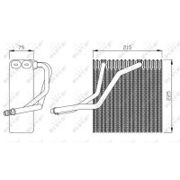 Evaporator with sealing ring 225 mm - 215 mm NRF for e.g. VW GOLF
