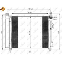 Air conditioning condenser with sealing ring NRF fits KIA PICANTO
