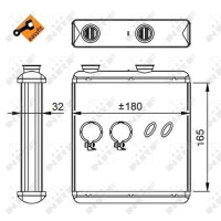 Heat exchanger interior heating cooling fins 180 mm - 165 mm NRF for OPEL MERIVA