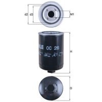 Screw-on oil filter Ø 93.2 mm MAHLE suitable for e.g. FENDT Farmer