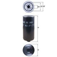 Oil filter screw-on filter 93.3mm KNECHT for DAF FENDT