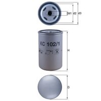 Screw-on fuel filter Ø 76.3 mm MAHLE suitable for e.g. MAN M90