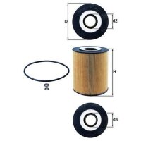 Ölfilter Filtereinsatz 121mm MAHLE für OPEL...