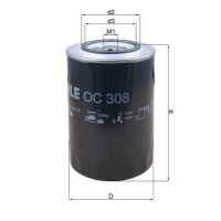 Bolt-on oil filter Ø 108 mm MAHLE suitable for...