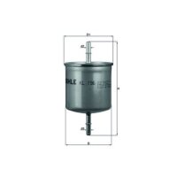 Kraftstofffilter Leitungsfilter 80,5mm MAHLE für...