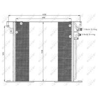 Kondensator Klimaanlage mit Dichtring NRF für u.a. MERCEDES-BENZ VITO