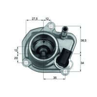 Thermostat coolant temp 87 °C with gasket MAHLE for CHRYSLER PT