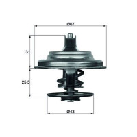 Thermostat coolant temp 79 °C with gasket MAHLE for...