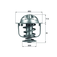Thermostat coolant temp 82 °C with gasket MAHLE for...